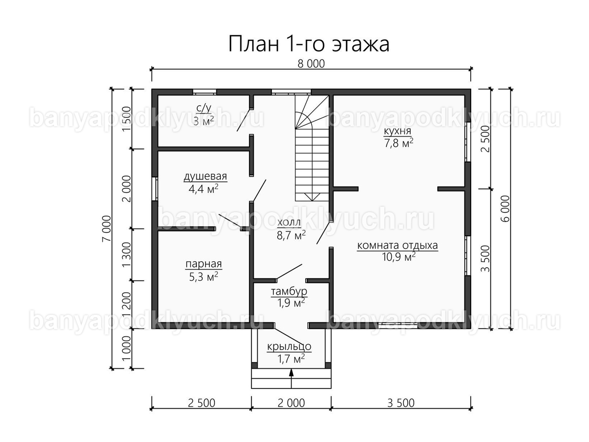 Баня из бруса 8x6 м Баня из бруса 8x6 м